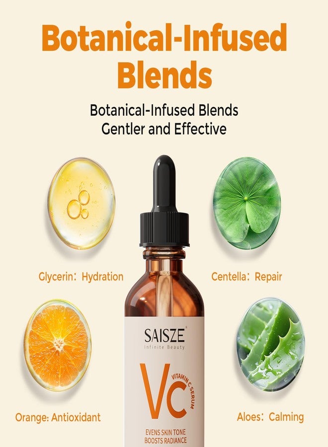SAISZE Vitamin C Serum for Face, Valentines Day Gifts for Her, Facial Serum for Dark Spot, Skin Care Gifts for Women, Christmas Stocking Stuffers, Anti Aging with Vitamin C, Hyaluronic Acid, 60ml - Image 5